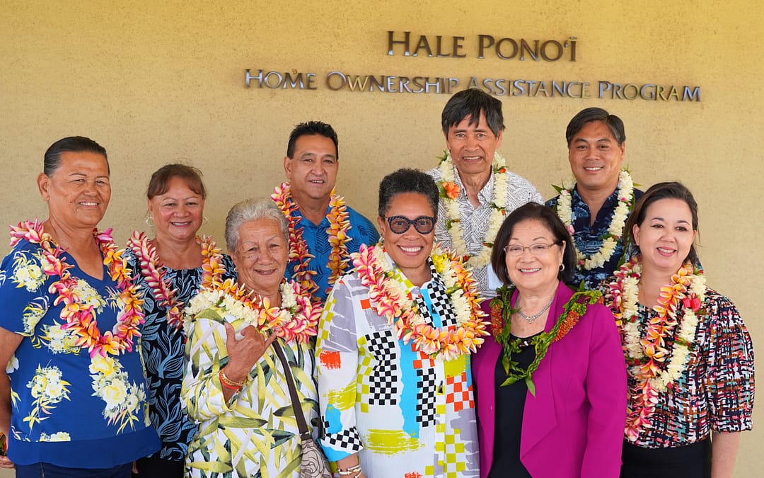 U.S. Secretary of Housing and Urban Development Marcia Fudge, U.S. Senator Mazie Hirono, U.S. Representative Jill Tokuda, and leaders visit Department of Hawaiian Home Lands to address Native Hawaiian housing challenges