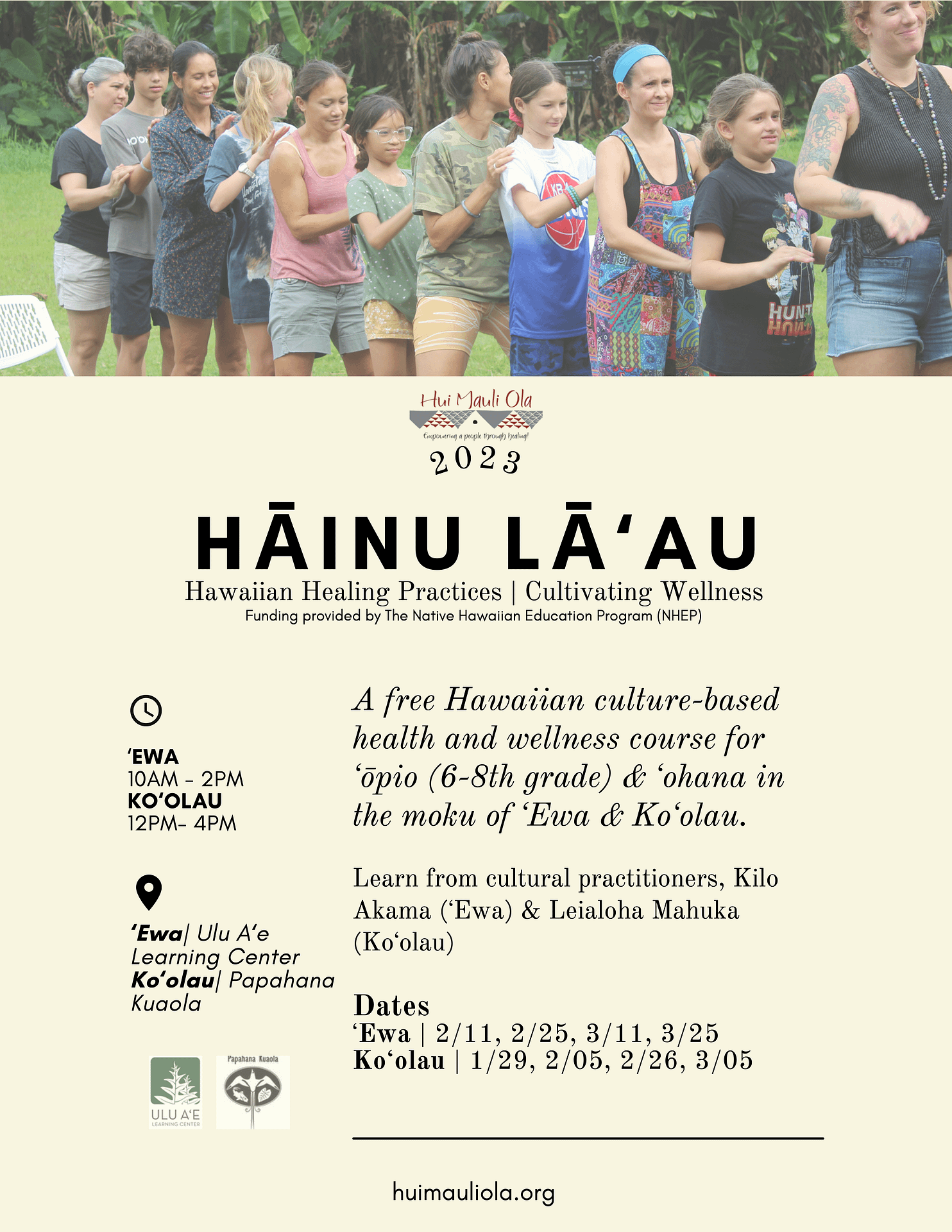Hāinu Lāʻau spring 23 flyer - Visa Castillo