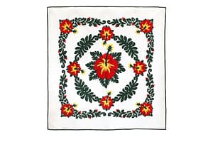 Quilted 80×80 Wall Hanging – Cream/Hunter