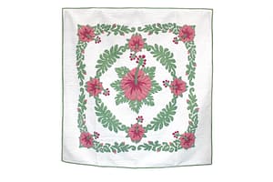 Quilted 80×80 Wall Hanging – Cream/Green