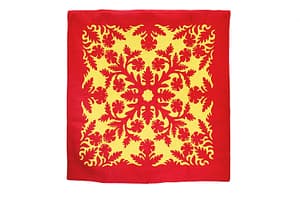 Quilted 80×80 Wall Hanging – Red/Yellow