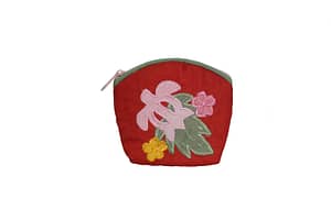 Quilted Coin Pouch – Red/Green