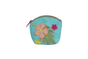 Quilted Coin Pouch – Turquoise/Green