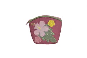 Quilted Coin Pouch – Pink/Green