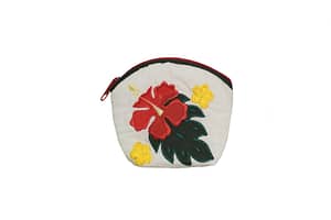 Quilted Coin Pouch – Cream/Green