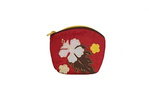 Quilted Coin Pouch – Red/Brown