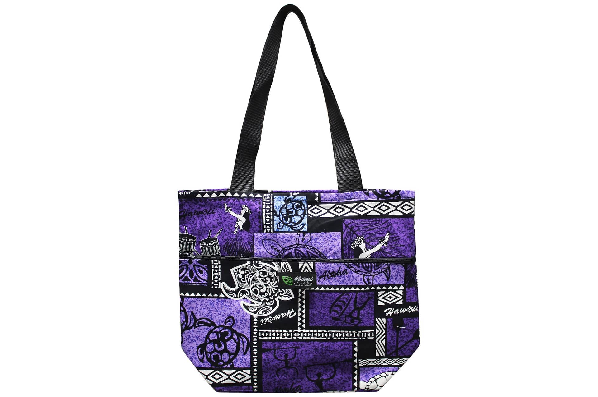 Purple tote bag with zipper on sale